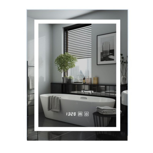 IREDA Kúpeľňové zrkadlo s LED osvetlením, 80 x 60 cm
