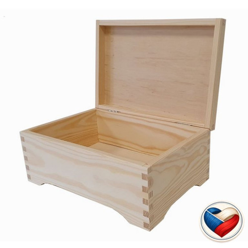 Drevená krabica s vekom 30×20×13 cm, borovica, česká výroba