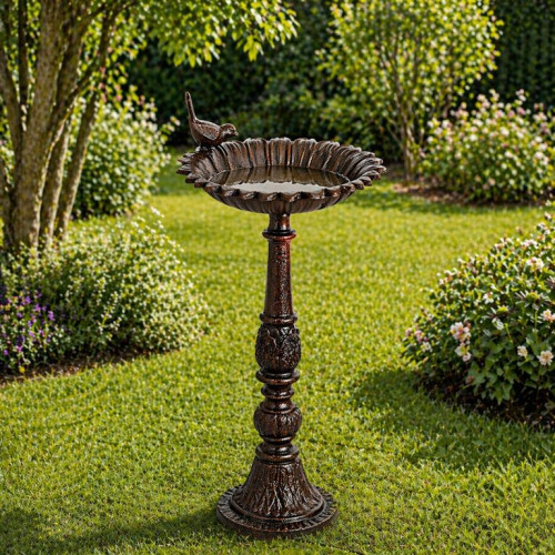 STILISTA Liatinové vtáčie napájadlo, 50 x 24 cm,antic. hnedá