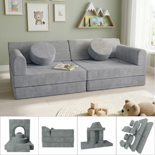 Dizajnová modulárna pohovka pre deti 150 cm, šalviová