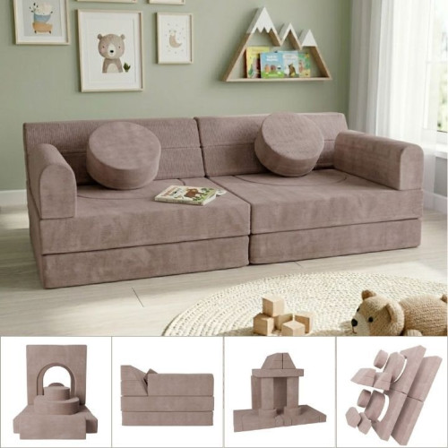 Dizajnová modulárna pohovka pre deti 150 cm, púdrová