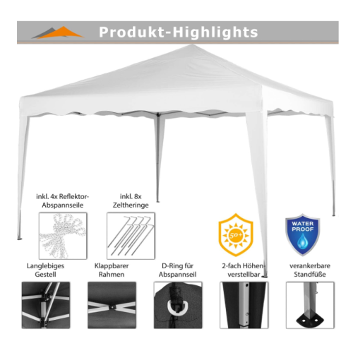 Záhradný stan s nožnicovým konštrukciou INSTENT BASIC 3x3 m