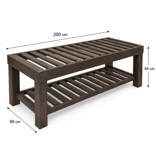 Masívny drevený masážny stôl 200×90 cm, výška 65 cm