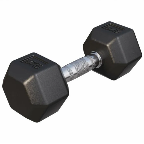 Gorilla Sports Šesťhranná pogumovaná činka, 8 kg