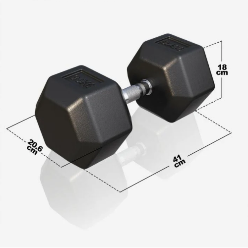 Gorilla Sports Šesťhranná pogumovaná činka, 35 kg Gorilla Sports Šesťhranná pogumovaná činka, 35 kg