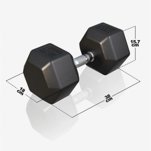 Gorilla Sports Šesťhranná pogumovaná činka, 25 kg Gorilla Sports Šesťhranná pogumovaná činka, 25 kg