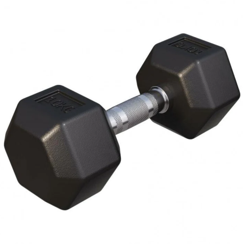 Gorilla Sports Šesťhranná pogumovaná činka, 10 kg