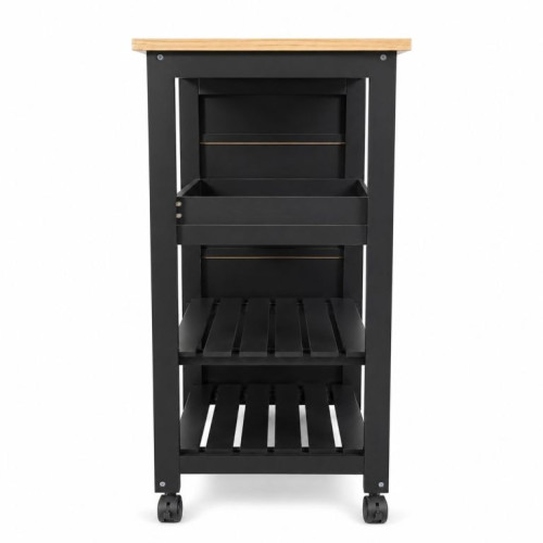 Kuchynský vozík na kolieskach so zásuvkami, čierny