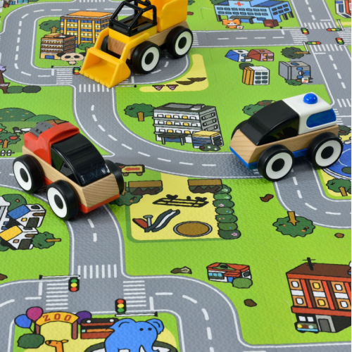 Detská puzzle podložka s motívom mesta, 9 dielov, EVA pena Detská puzzle podložka s motívom mesta, 9 dielov, EVA pena