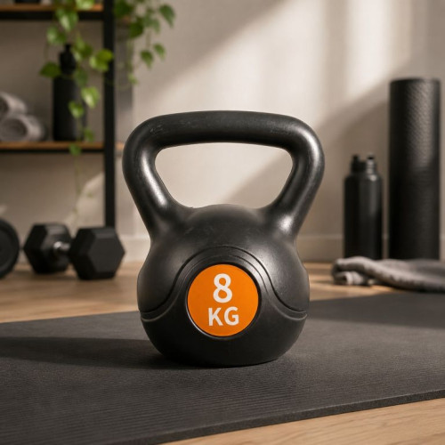 Kettlebell 8 kg plastový s cementovou výplňou Kettlebell 8 kg plastový s cementovou výplňou