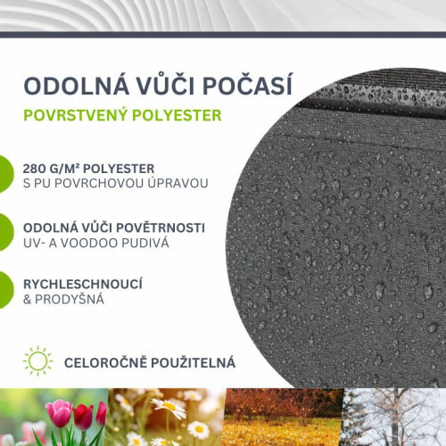 Vonkajšia markíza 300 x 250 cm, sivá,s nastaviteľným sklonom Vonkajšia markíza 300 x 250 cm, sivá,s nastaviteľným sklonom