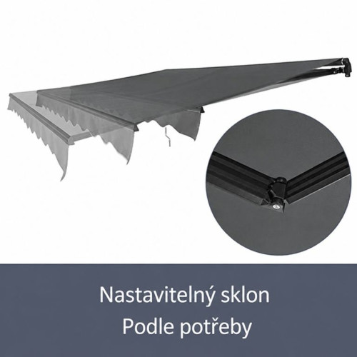 Vonkajšia markíza 350 x 300 cm,sivá, s nastaviteľným sklonom Vonkajšia markíza 350 x 300 cm,sivá, s nastaviteľným sklonom