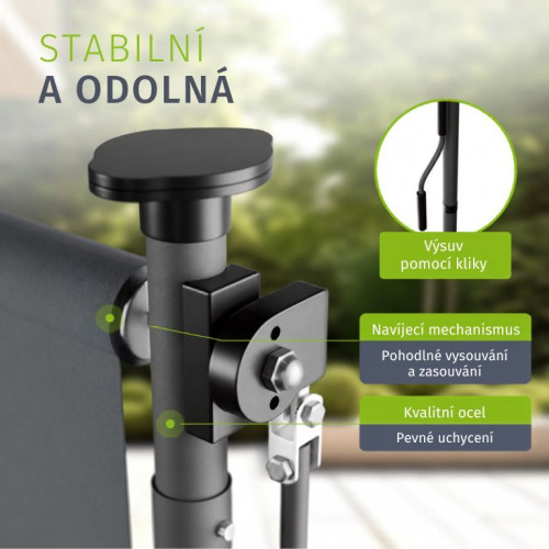 Vertikálna markíza na balkón 150 x 228–316 cm, ochrana UV Vertikálna markíza na balkón 150 x 228–316 cm, ochrana UV