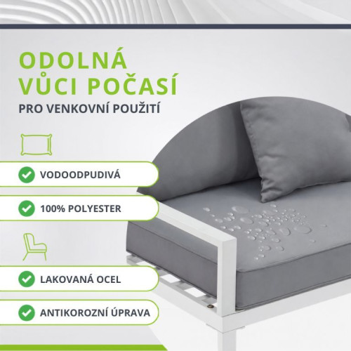 Záhradná sedacia súprava pre 4 osoby so stolom, biela Záhradná sedacia súprava pre 4 osoby so stolom, biela