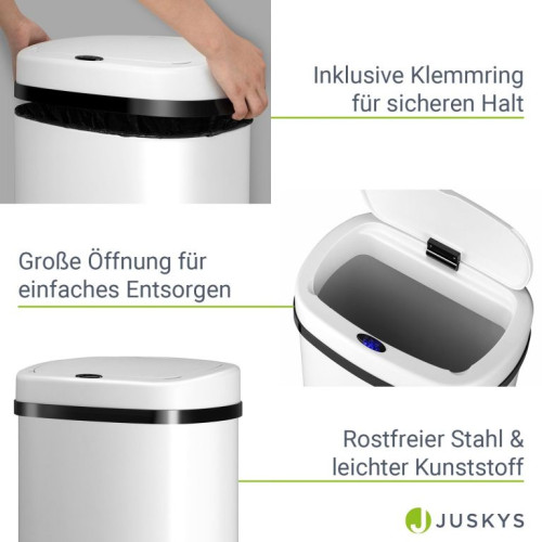 Automatický bezdotykový odpadkový kôš 50 l – biely