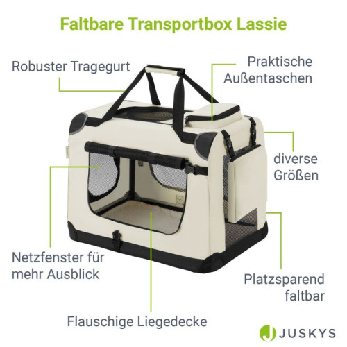 Skladací prepravný box pre psov, béžový, veľkosť XL