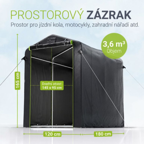 Záhradný prístrešok na náradie, vodovzdorný, 180 x 120 x 165 Záhradný prístrešok na náradie, vodovzdorný, 180 x 120 x 165