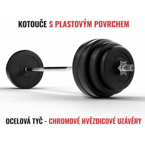 PHYSIONICS Vzpieračský set so závažím 165 cm, 60 kg PHYSIONICS Vzpieračský set so závažím 165 cm, 60 kg