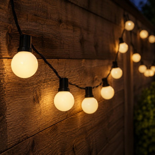 Záhradné párty osvetlenie – vonkajšie, 20 LED, teplá biela Záhradné párty osvetlenie – vonkajšie, 20 LED, teplá biela