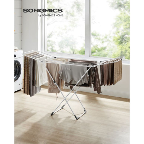 Skladací oceľový sušiak na bielizeň 50 x 182 x 102,5 cm, bie Skladací oceľový sušiak na bielizeň 50 x 182 x 102,5 cm, bie
