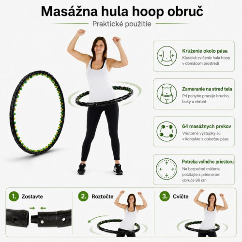 Hula Hoop masážna obruč na cvičenie, 96 cm Hula Hoop masážna obruč na cvičenie, 96 cm