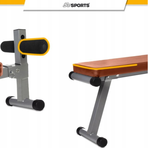 ScSPORTS Multifunkčná lavica, ekokoža, hnedá, 120 kg