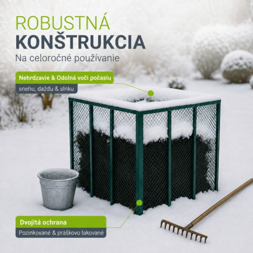 Záhradný kovový kompostér 800 l - zelený, vzdušný, odolný Záhradný kovový kompostér 800 l - zelený, vzdušný, odolný