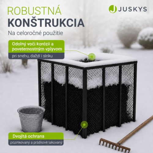 Záhradný kovový kompostér 450 l – čierny, vzdušný, odolný Záhradný kovový kompostér 450 l – čierny, vzdušný, odolný