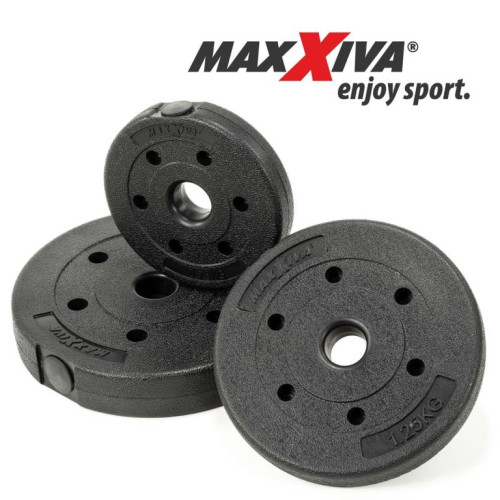 MAXXIVA Sada jednoručných činiek s kotúčmi, 2 x 15 kg
