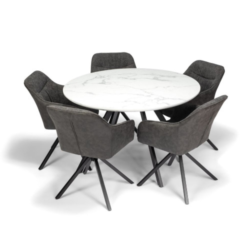 Okrúhly jedálenský stôl 120 cm biely, pre 4 - 5 osôb