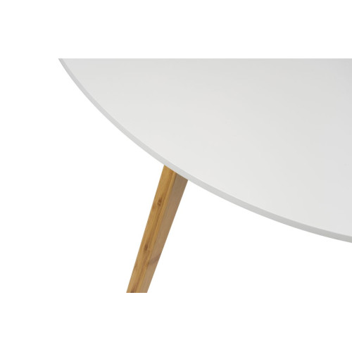 Biely konferenčný stolík s bambusovými nohami, 120x45x60 cm Biely konferenčný stolík s bambusovými nohami, 120x45x60 cm