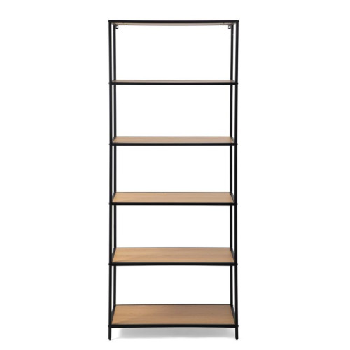 Kovový regál s policami v dekore dreva 77x185x35 cm Kovový regál s policami v dekore dreva 77x185x35 cm