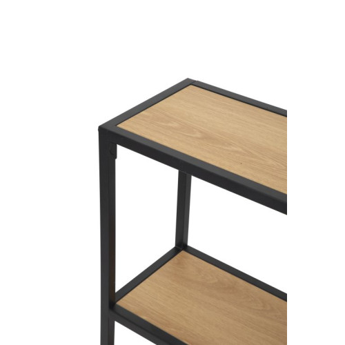 Otvorený kovový regál s policami v dekore dreva, 91x75x20 cm Otvorený kovový regál s policami v dekore dreva, 91x75x20 cm