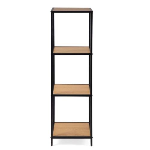 Kovový regál s policami v dekore dreva 120x37x35 cm Kovový regál s policami v dekore dreva 120x37x35 cm