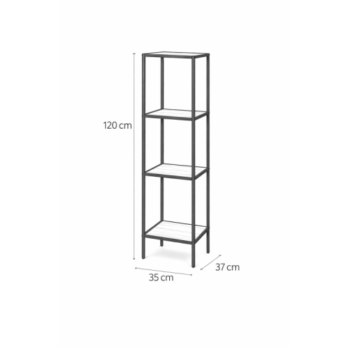 Kovový regál s policami v dekore dreva 120x37x35 cm Kovový regál s policami v dekore dreva 120x37x35 cm
