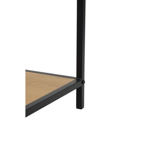Kovový regál s policami v dekore dreva 120x37x35 cm