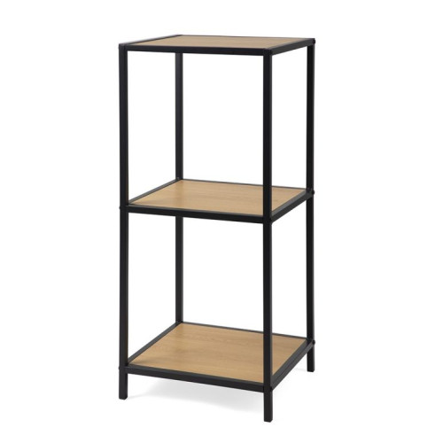Kovový regál s policami v dekore dreva 83x35x37 cm Kovový regál s policami v dekore dreva 83x35x37 cm