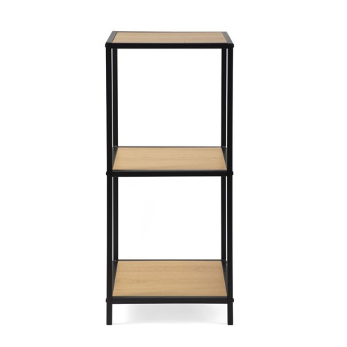 Kovový regál s policami v dekore dreva 83x35x37 cm Kovový regál s policami v dekore dreva 83x35x37 cm