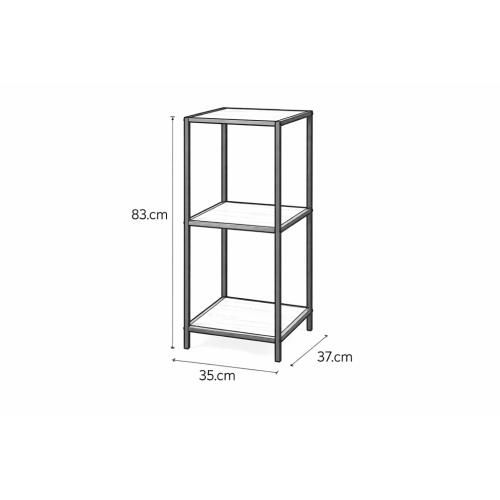 Kovový regál s policami v dekore dreva 83x35x37 cm Kovový regál s policami v dekore dreva 83x35x37 cm