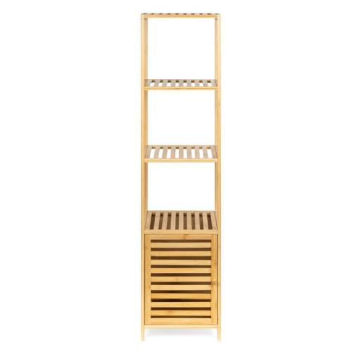 Bambusový regál s policami a skrinkou, prírodný, 120 cm Bambusový regál s policami a skrinkou, prírodný, 120 cm