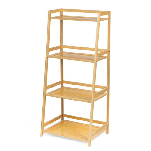 Bambusový regál so 4 policami, prírodný, 85 x 39 x 29 cm