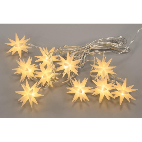 NEXOS Vianočné LED hviezdy, teplá biela, transparentný kábel