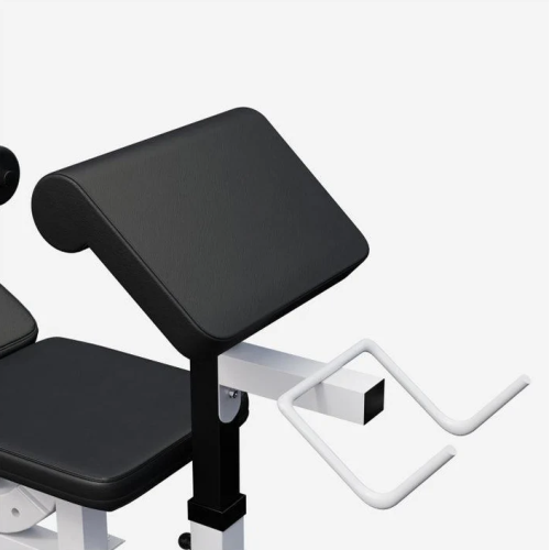 Gorilla Sports Sada posilňovacej lavice + nakladací set, biela Gorilla Sports Sada posilňovacej lavice + nakladací set, biela