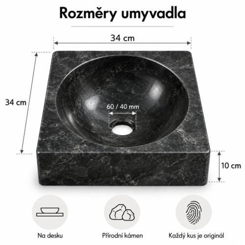 Kamenné umývadlo Handwash Black Kamenné umývadlo Handwash Black