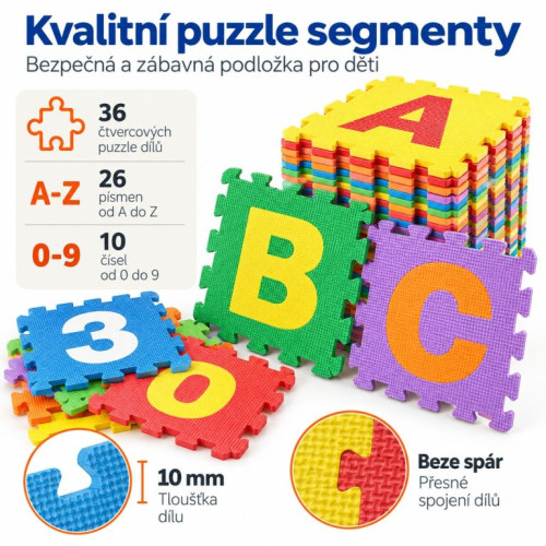 GAMES PLANET Penové puzzle čísla a písmená, 86 kusov GAMES PLANET Penové puzzle čísla a písmená, 86 kusov