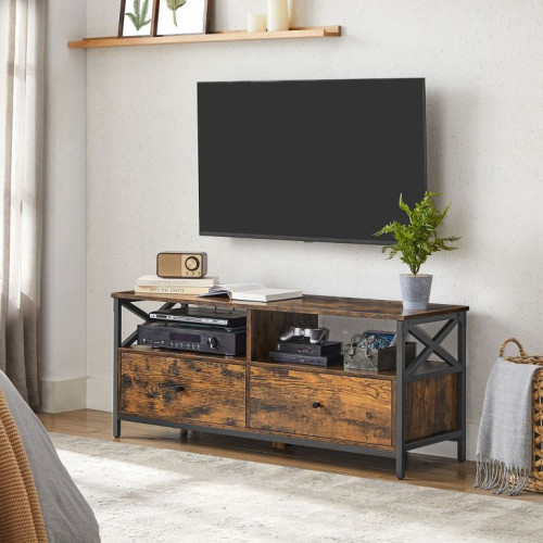 TV stolík rustikálny hnedý, kovová konštrukcia, 120x40x50 cm TV stolík rustikálny hnedý, kovová konštrukcia, 120x40x50 cm