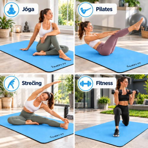 Fitness podložka na jogu 190 × 100 × 0,6 cm azúrová Fitness podložka na jogu 190 × 100 × 0,6 cm azúrová