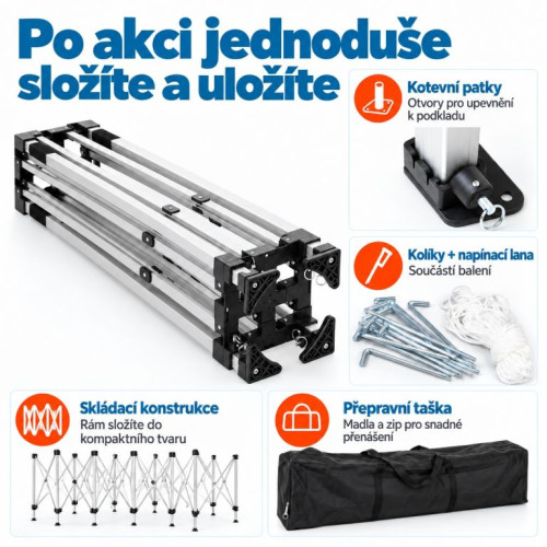Záhradný párty stan 3 x 6 PROFI - nožnicový- modrý Záhradný párty stan 3 x 6 PROFI - nožnicový- modrý