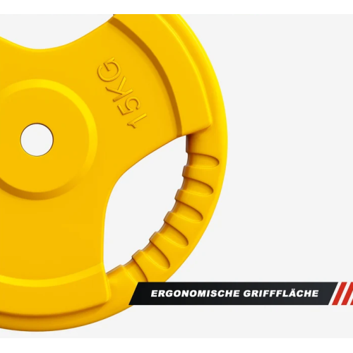 Gorilla Sports Liatinový činkový kotúč, pogumovaný, 15 kg Gorilla Sports Liatinový činkový kotúč, pogumovaný, 15 kg