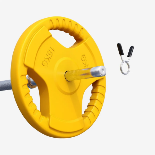 Gorilla Sports Liatinový činkový kotúč, pogumovaný, 15 kg